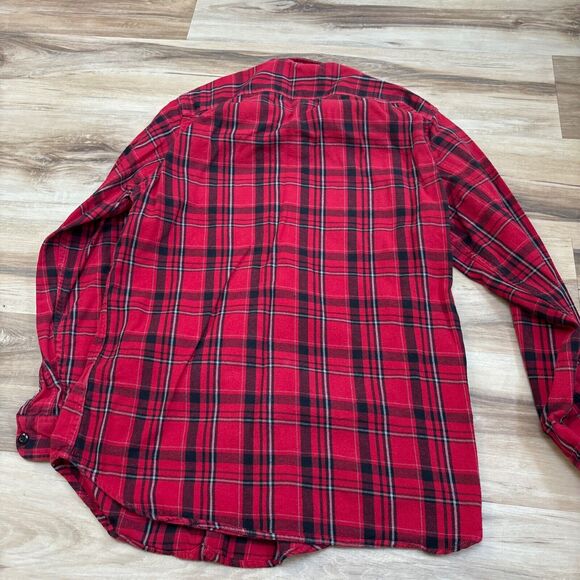 J Crew Flannel Shirt Mens Small Red Plaid Button Up - Picture 10 of 10